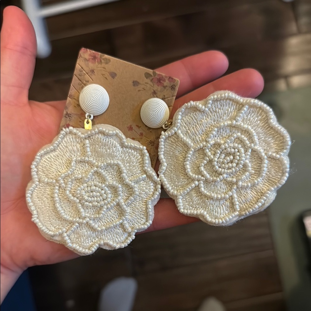 Rose Beaded Earrings